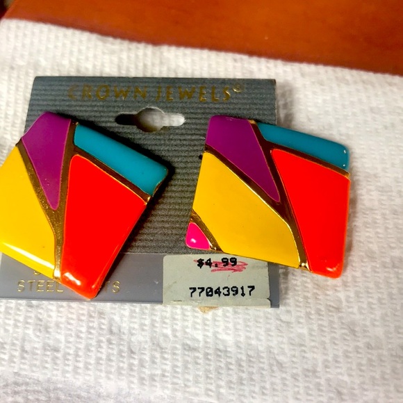 crown jewels Jewelry - Crown Jewels surgical steel posts earrings vintage NWT